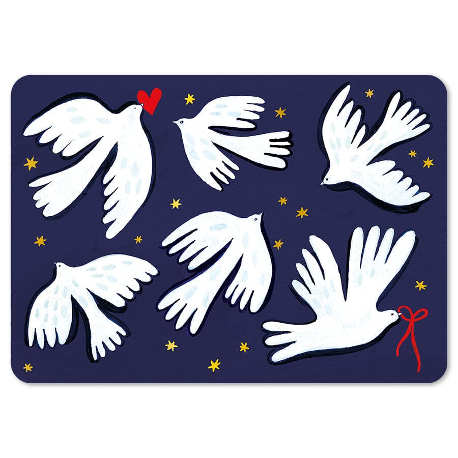 Colombes - Set de table dorure Cartes d'Art